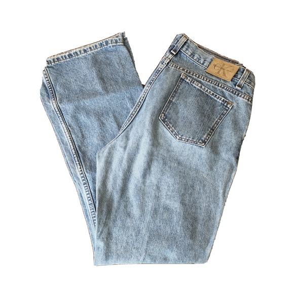 Calvin Klein Double Stone Wash Jean 34x31 Womens Denim Jean Calvin Flare - Picture 1 of 9